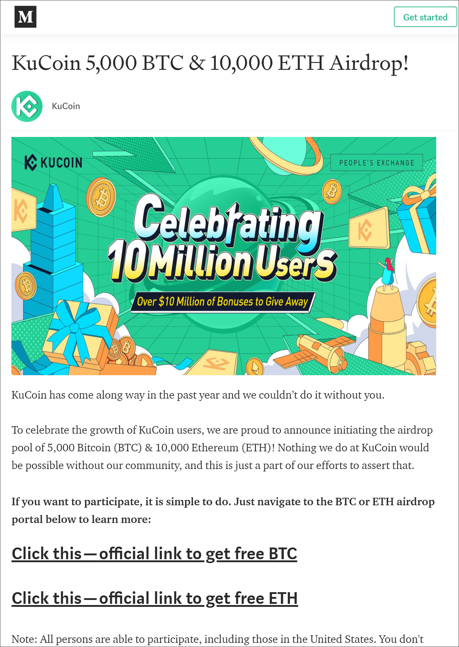 Fake KuCoin promotion on kucoinevent[.]com