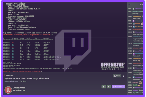 Canal Twitch do OffSec