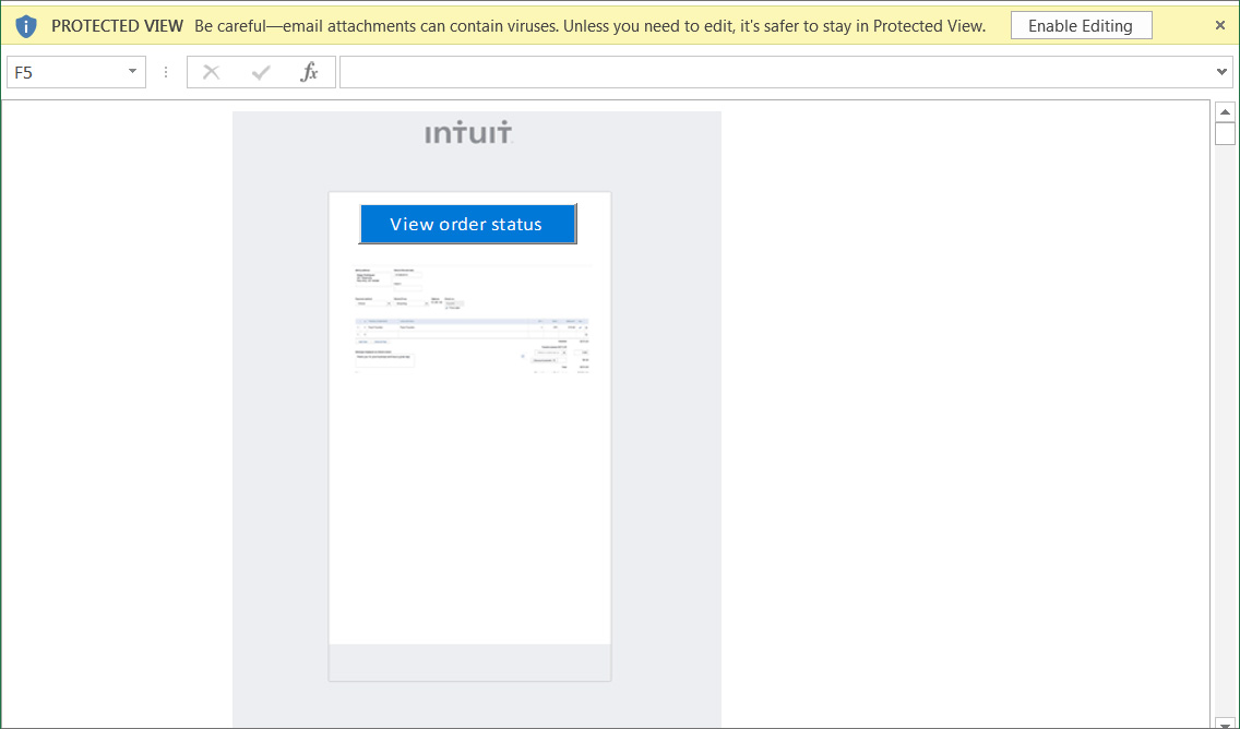 Dridex: Fatura falsa da Intuit