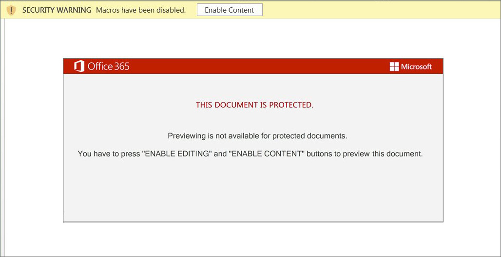 Dridex: This document is protected template