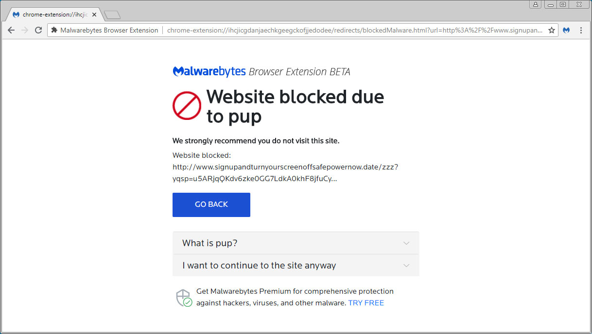 malwarebytes google chrome trojan