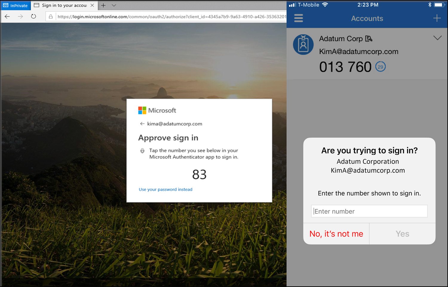 Microsoft MFA number verification feature