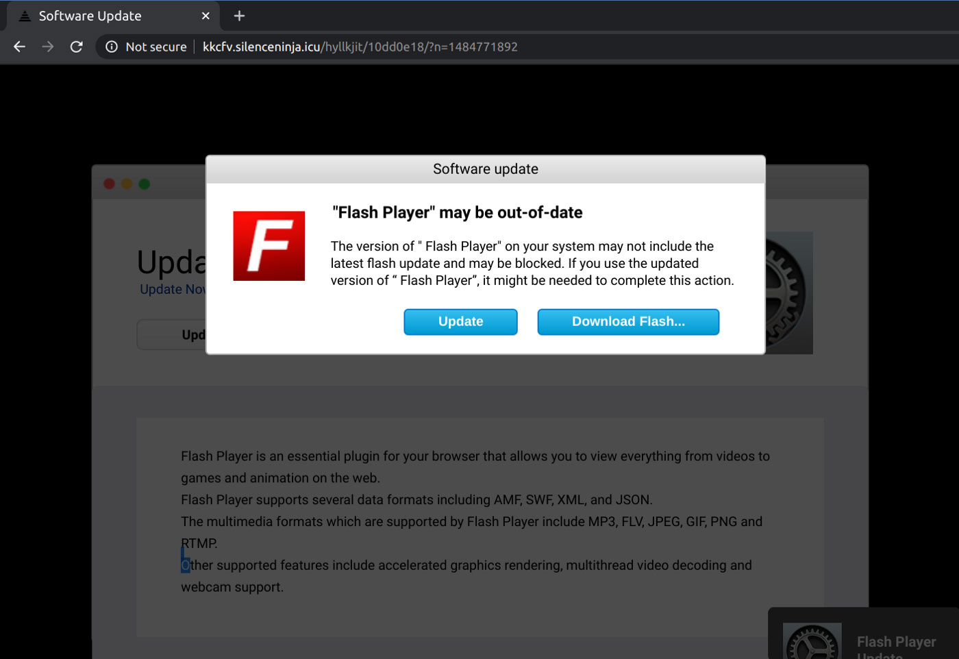 Fake Adobe Flash update