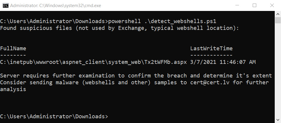 用于查找Web Shell的detect_webshells.ps1