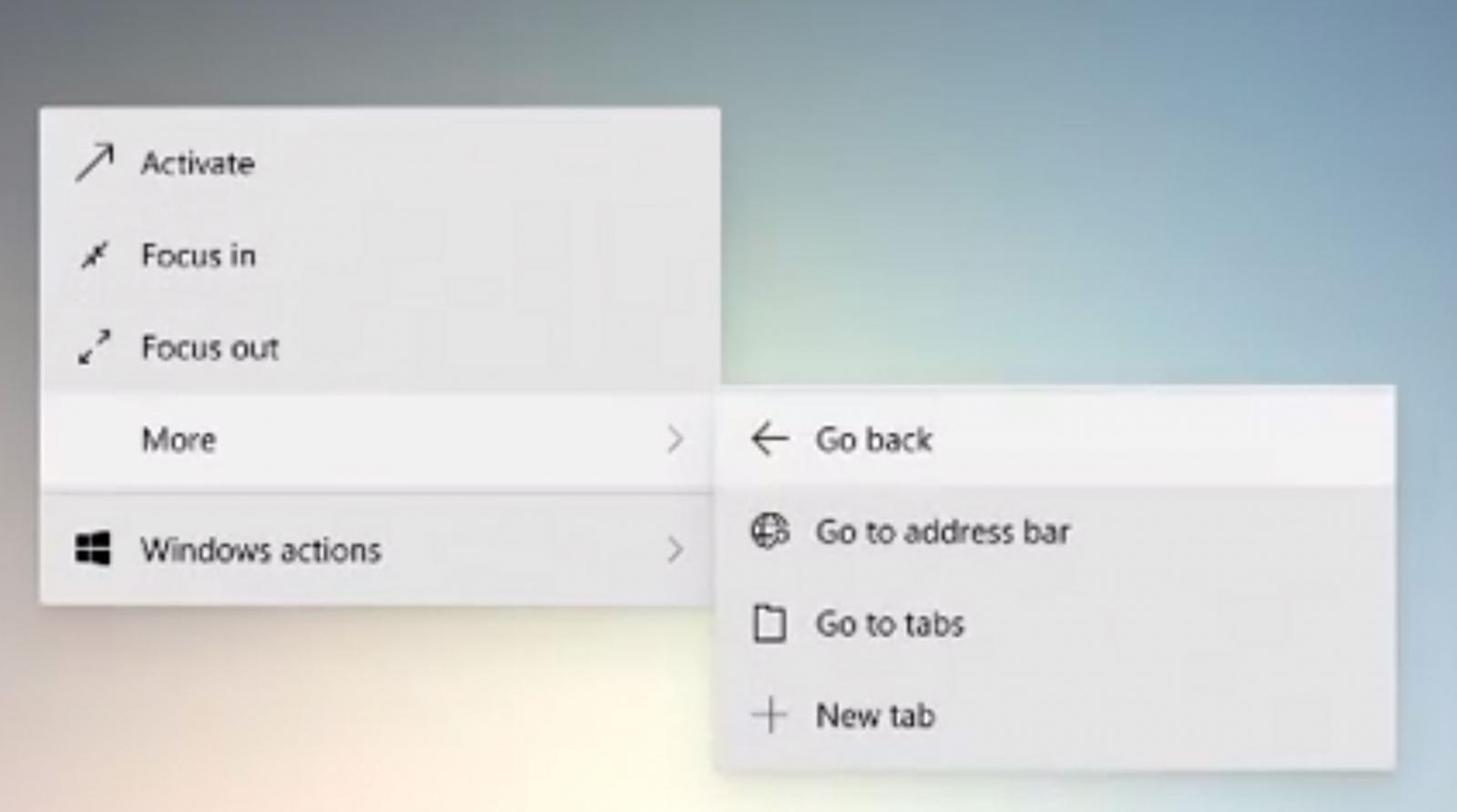 New 'Go Back' Context Menu