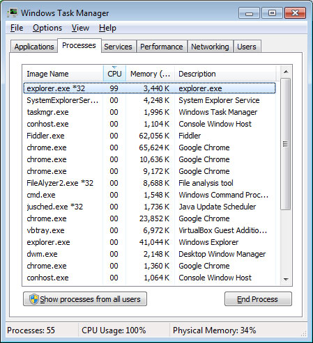 Explorer.exe CoinMiner using up the computer's CPU
