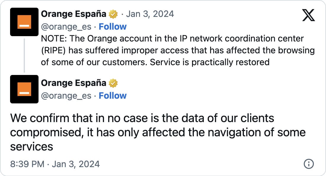 Orange tweet