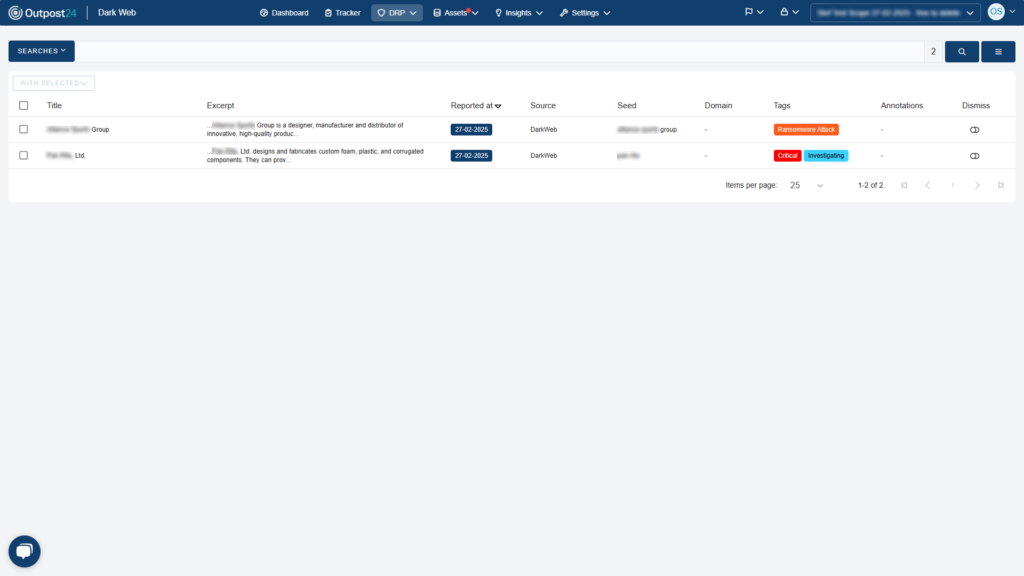 Why EASM is vital to modern digital risk protection 3 Keep track of mentions and pending investigations with Outpost24s EASM Platform