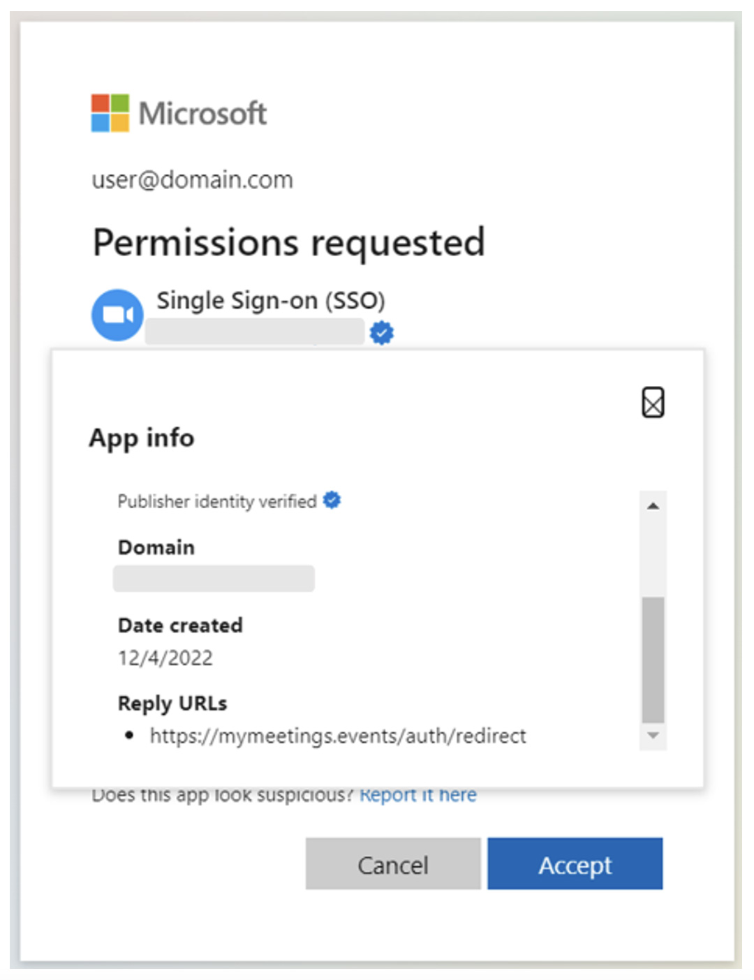Verified Microsoft OAuth app