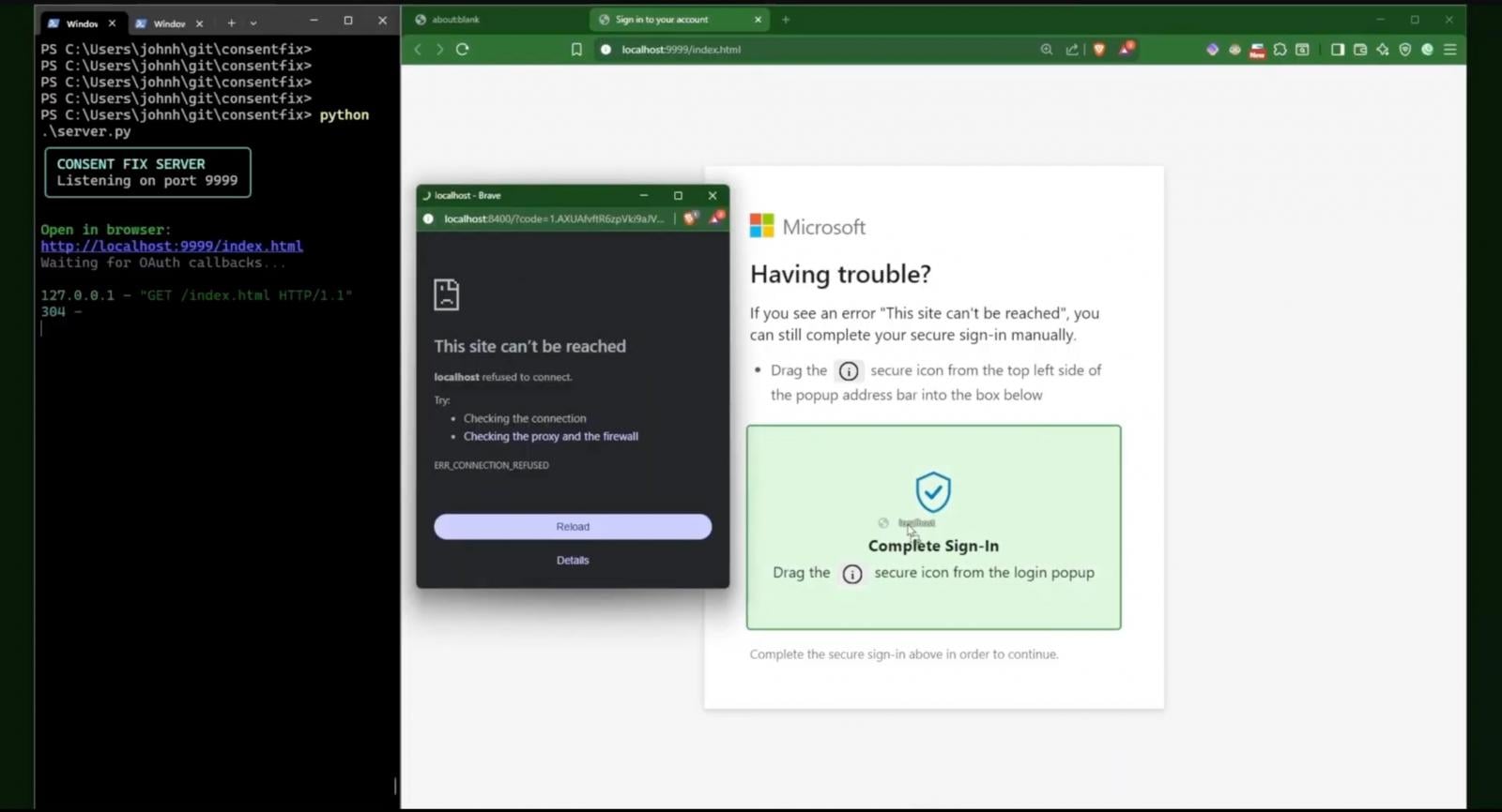 John Hammond showed off a slick new ConsentFix implementation.