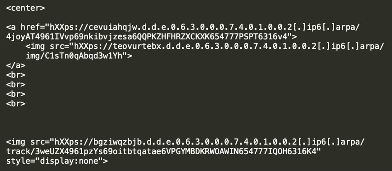 HTML showing image and link using .arpa hostnames