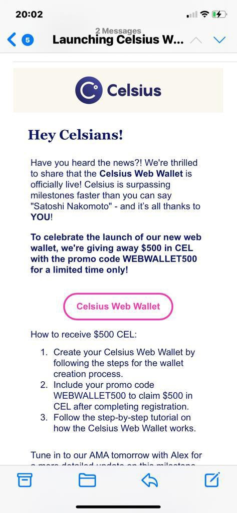 Celsius phishing site