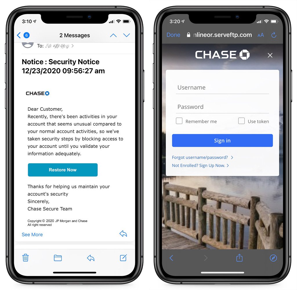 phishing scam-Chase Bank