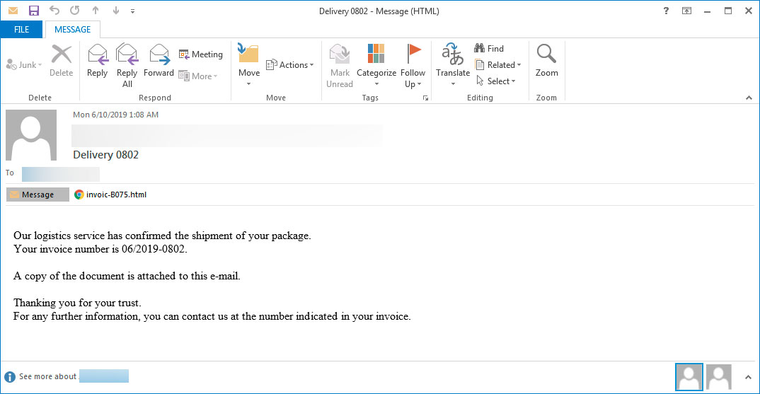 E-mail fraudulento