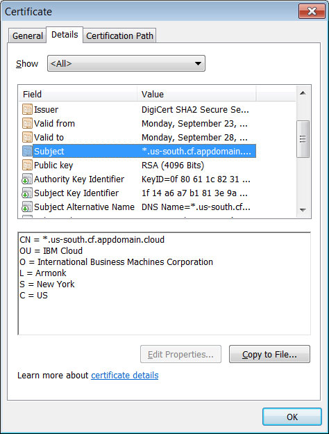 IBM Cloud certificate