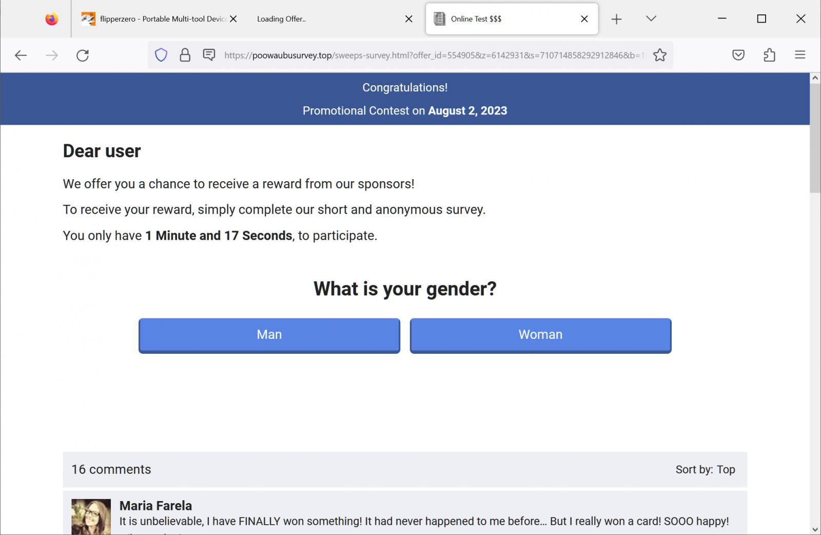 Fake FlipperZero sites promise free devices after completing offer 4 Offered survey