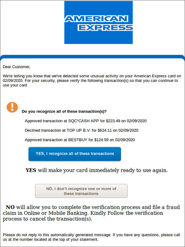 Amex Chase Fraud Protection Emails Used As Clever Phishing Lure