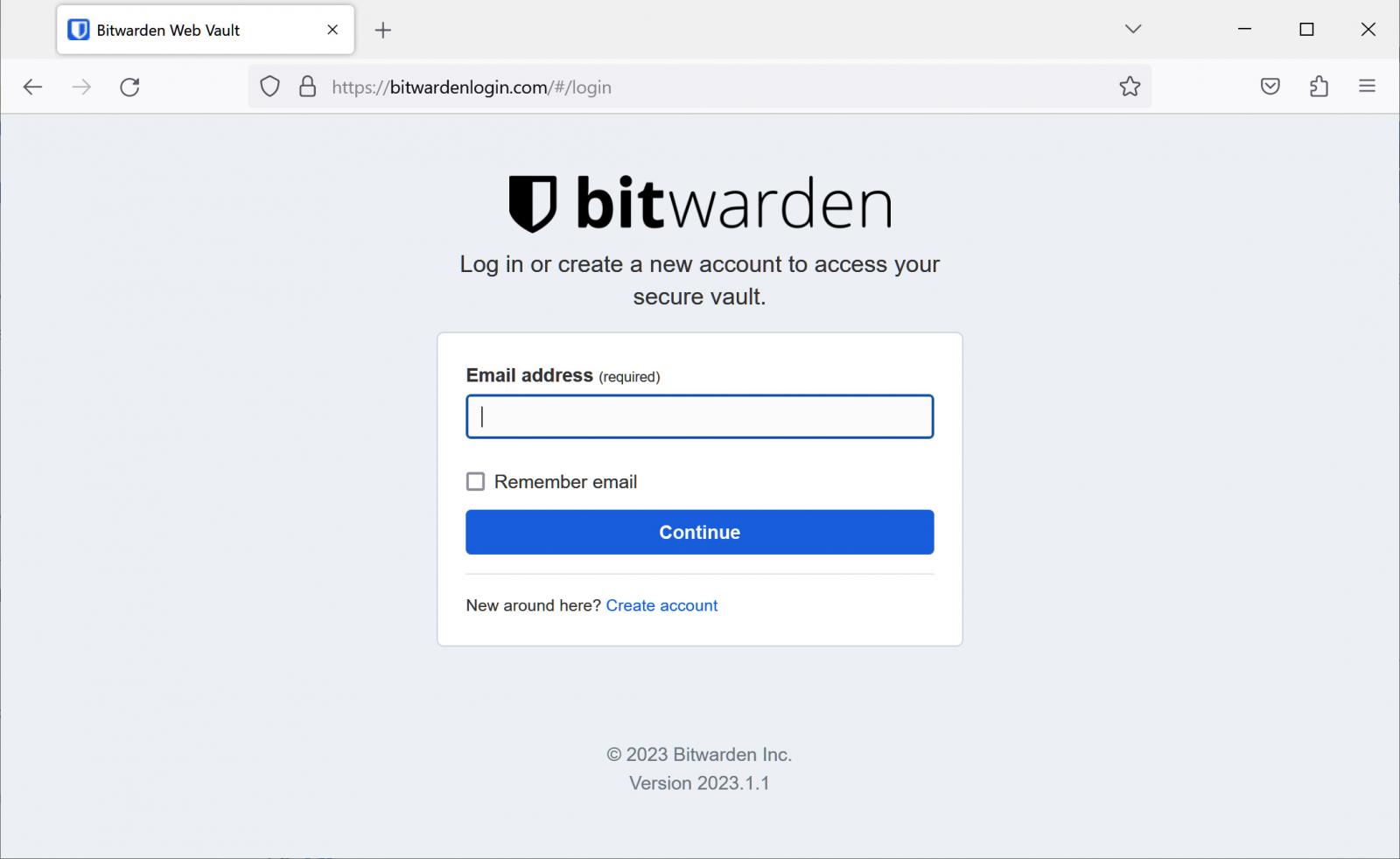 Bitwarden phishing page