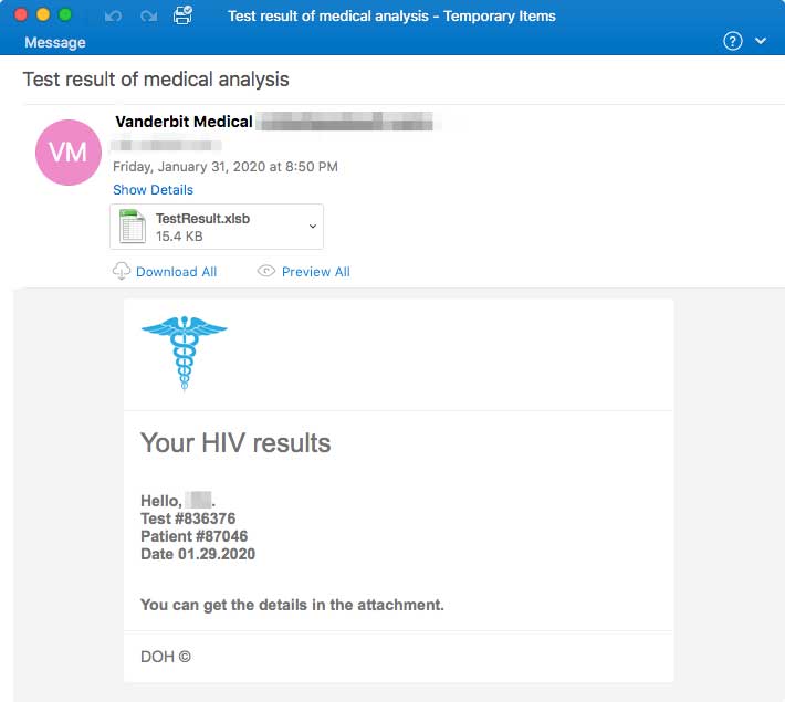 Fake HIV Test Results