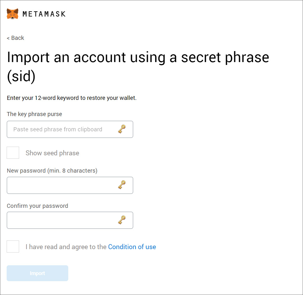 MetaMask phishing form stealing wallet phrase