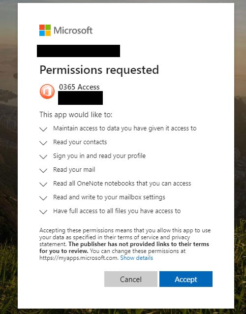 Office 365 OAuth app