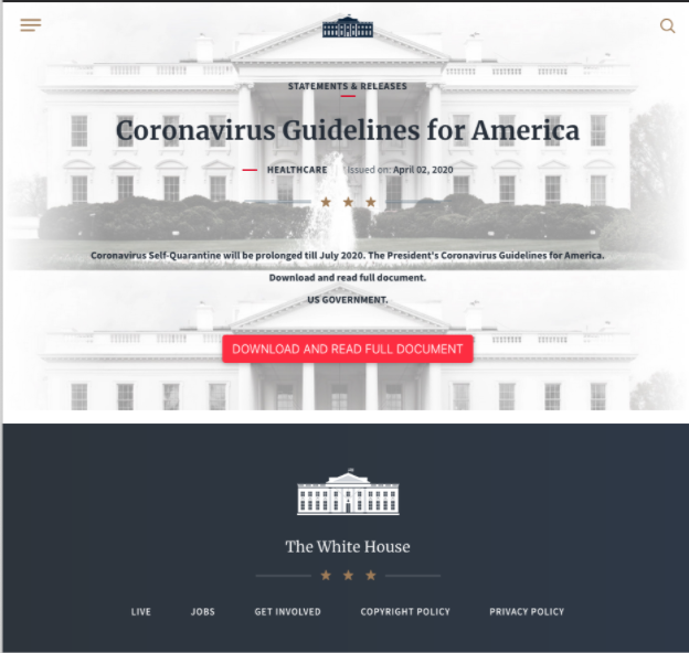 Fake White House website
