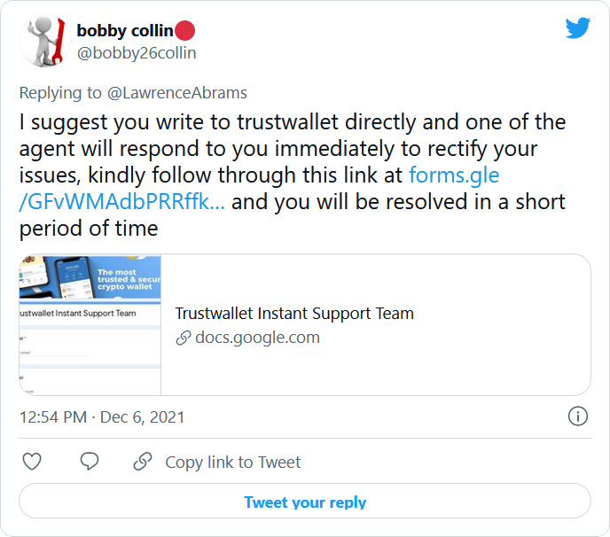 Trustwallet scammer