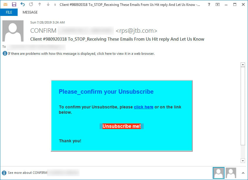 Not-so-professional scam email variant