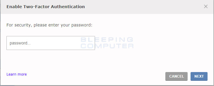 Enter 2FA Password