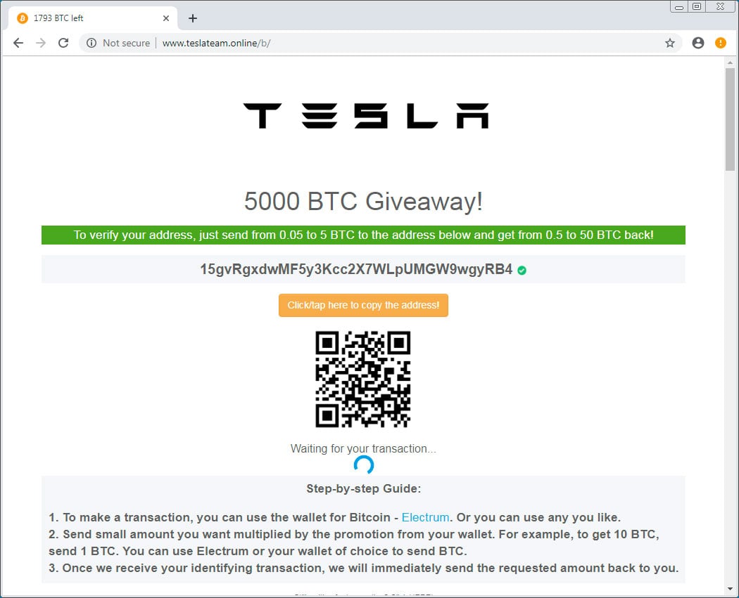 Beware Of Fake John Mcafee And Tesla Cryptocurrency Giveaways - 