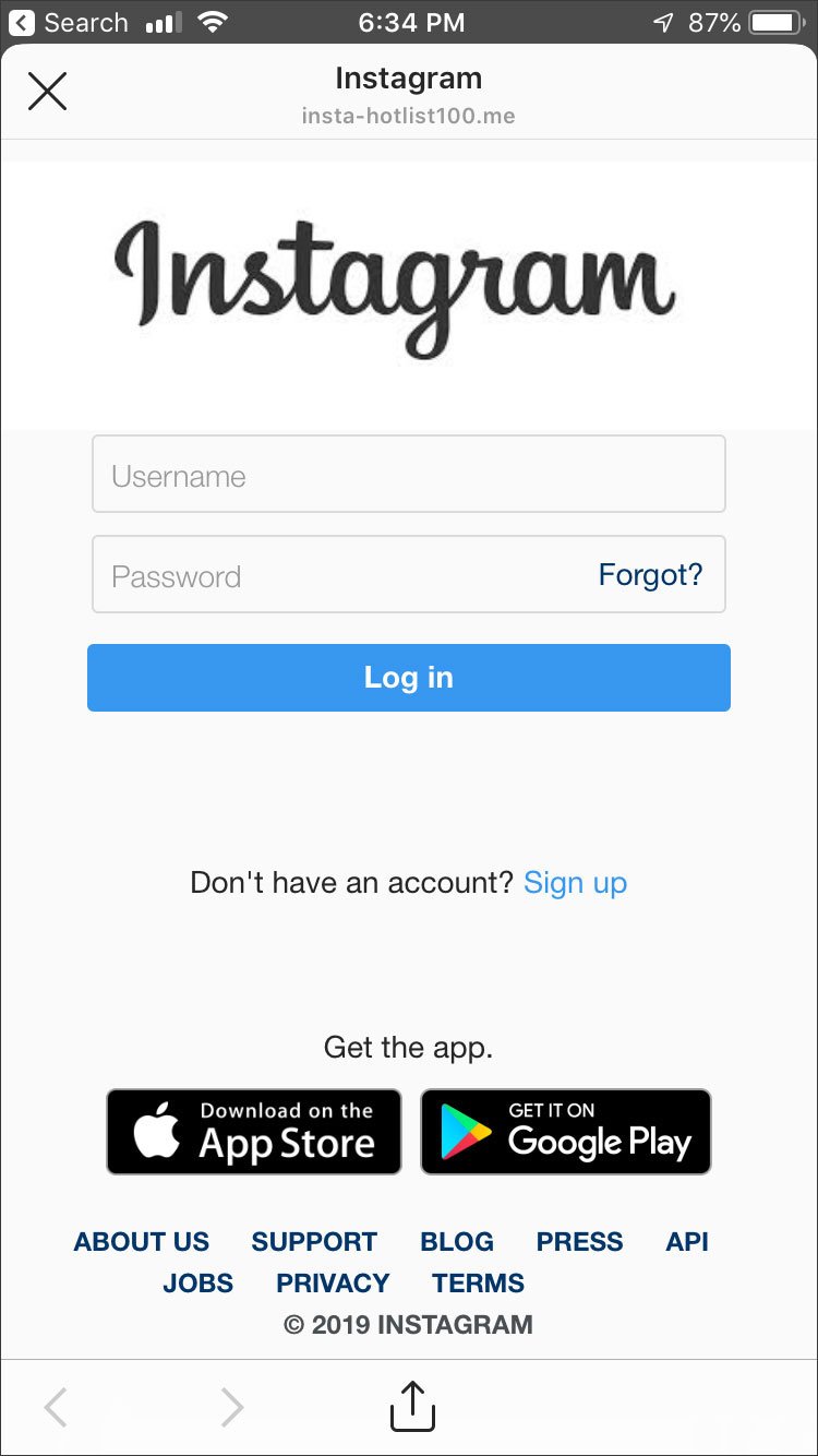 The HotList is The Latest Instagram  Phishing Scam Attack