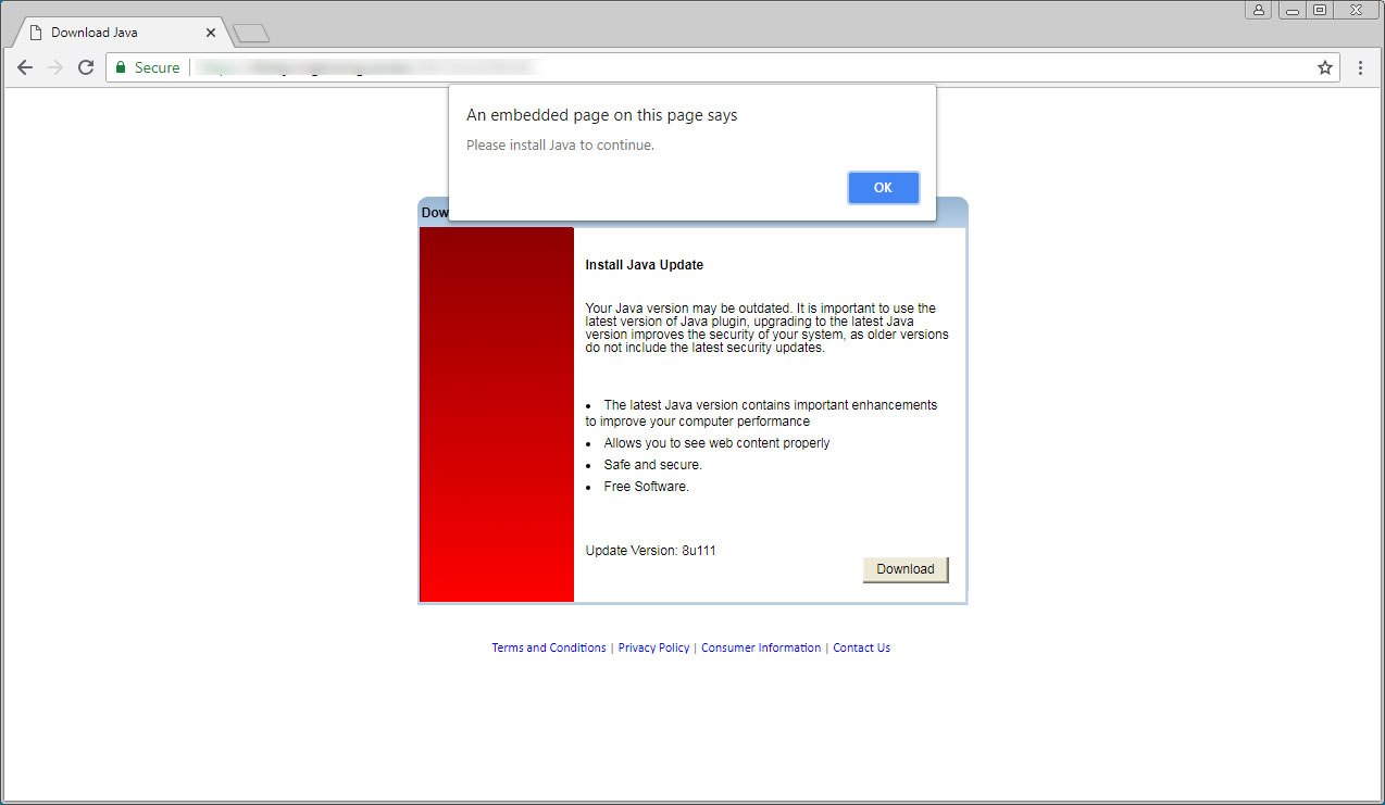 Fake Java Update