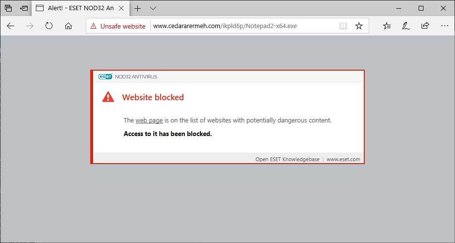 ESET Blocked Download
