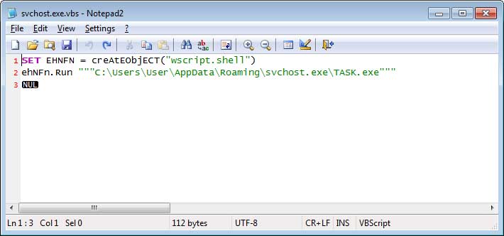 Svchost.exe.vbs Startup Script
