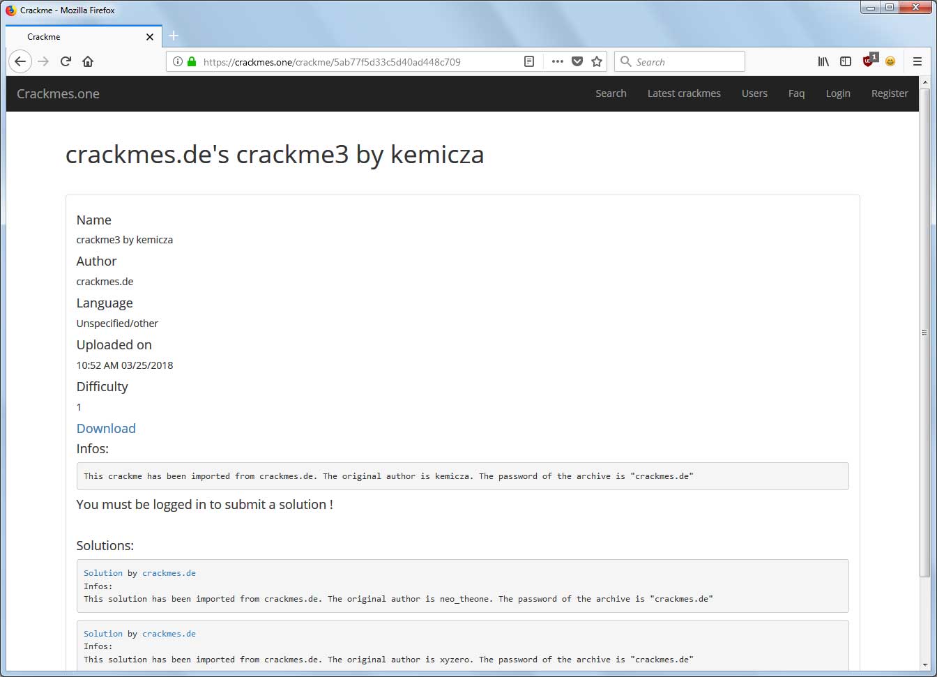 Crackme V1.0 Download Crackme V1.0 Download
