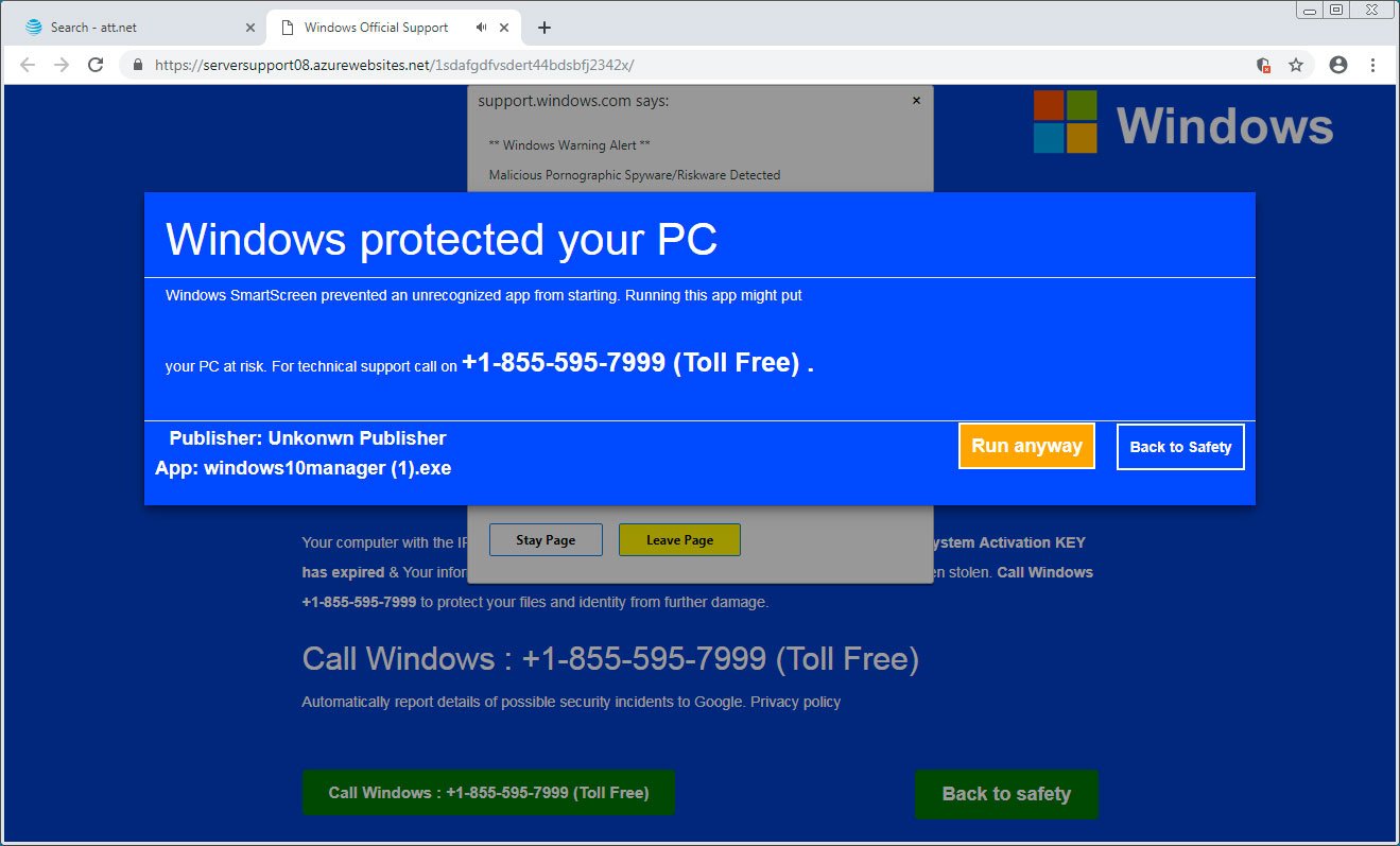 Example tech support scam