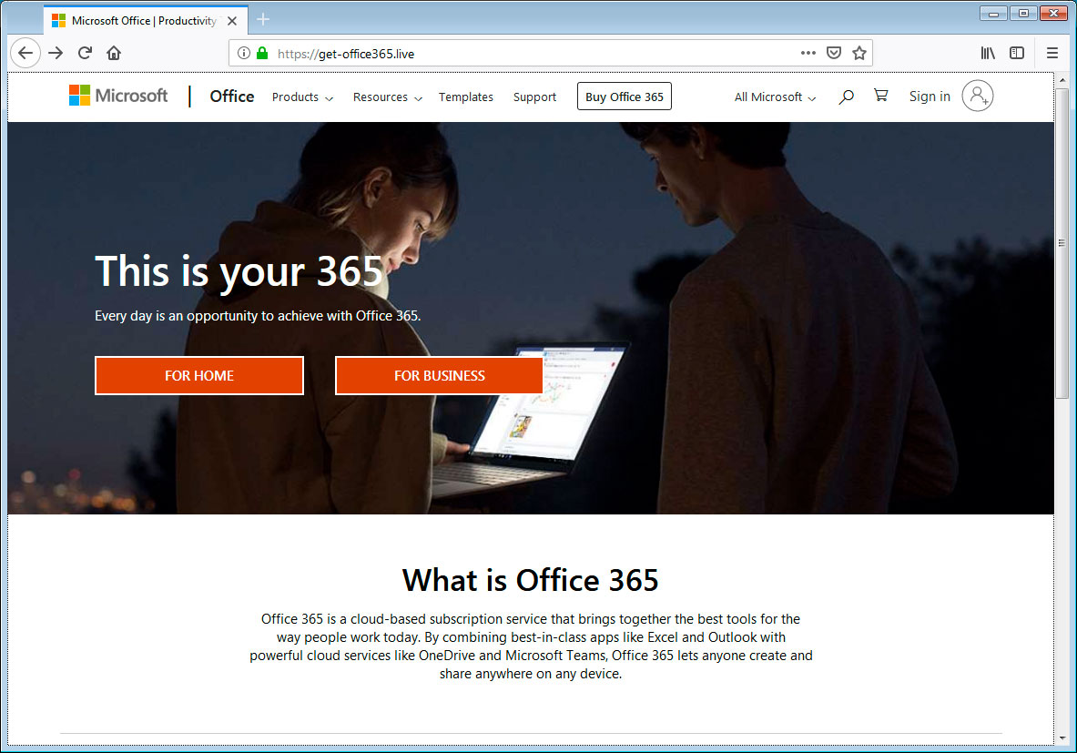 Fake Office 365 Page