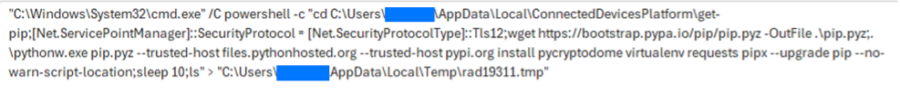 Installing additional Python packages from the Python distribution located at %LOCALAPPDATA%ConnectedDevicesPlatform