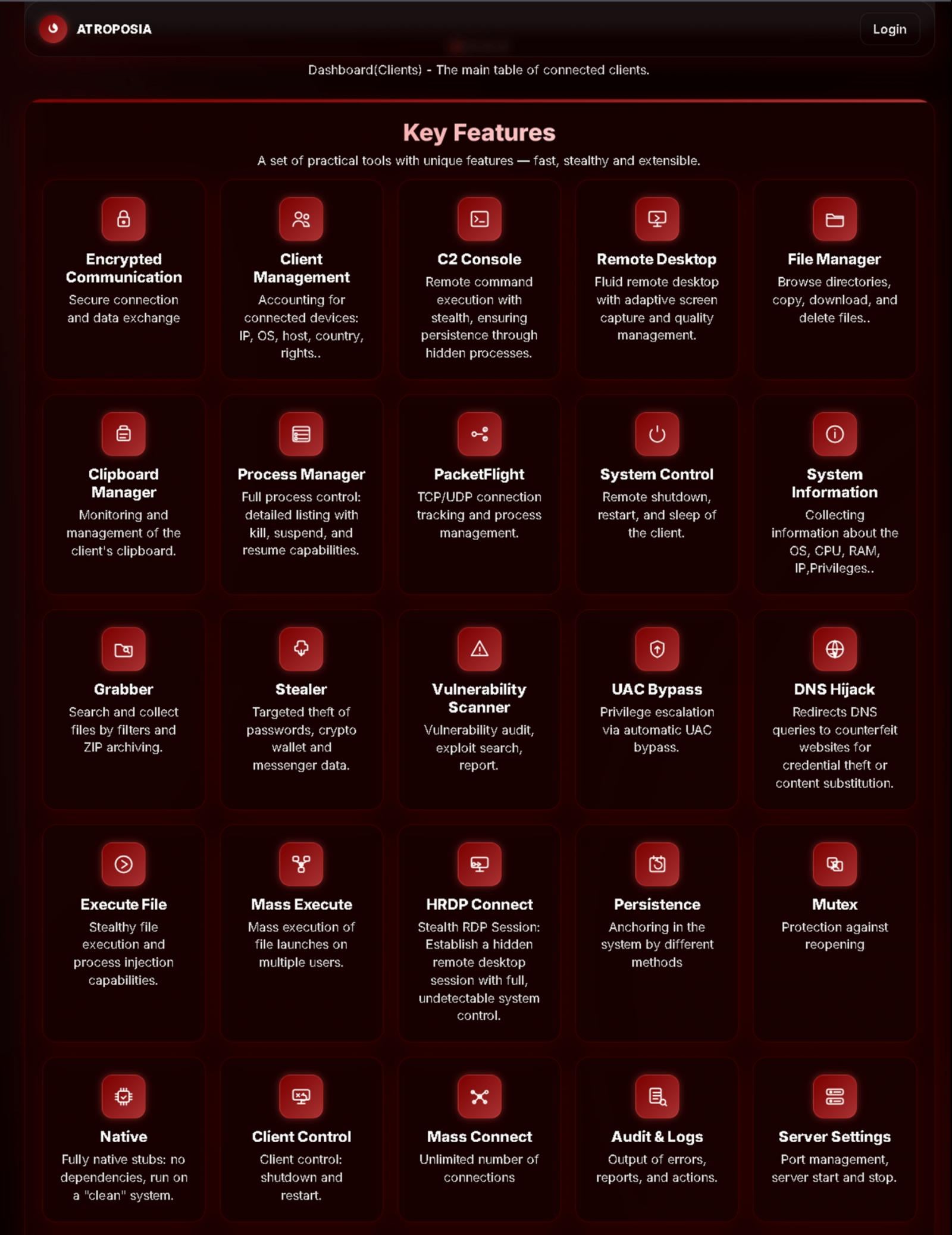 Atroposia RAT – prenumeratos nuotolinės prieigos įrankių rinkinys