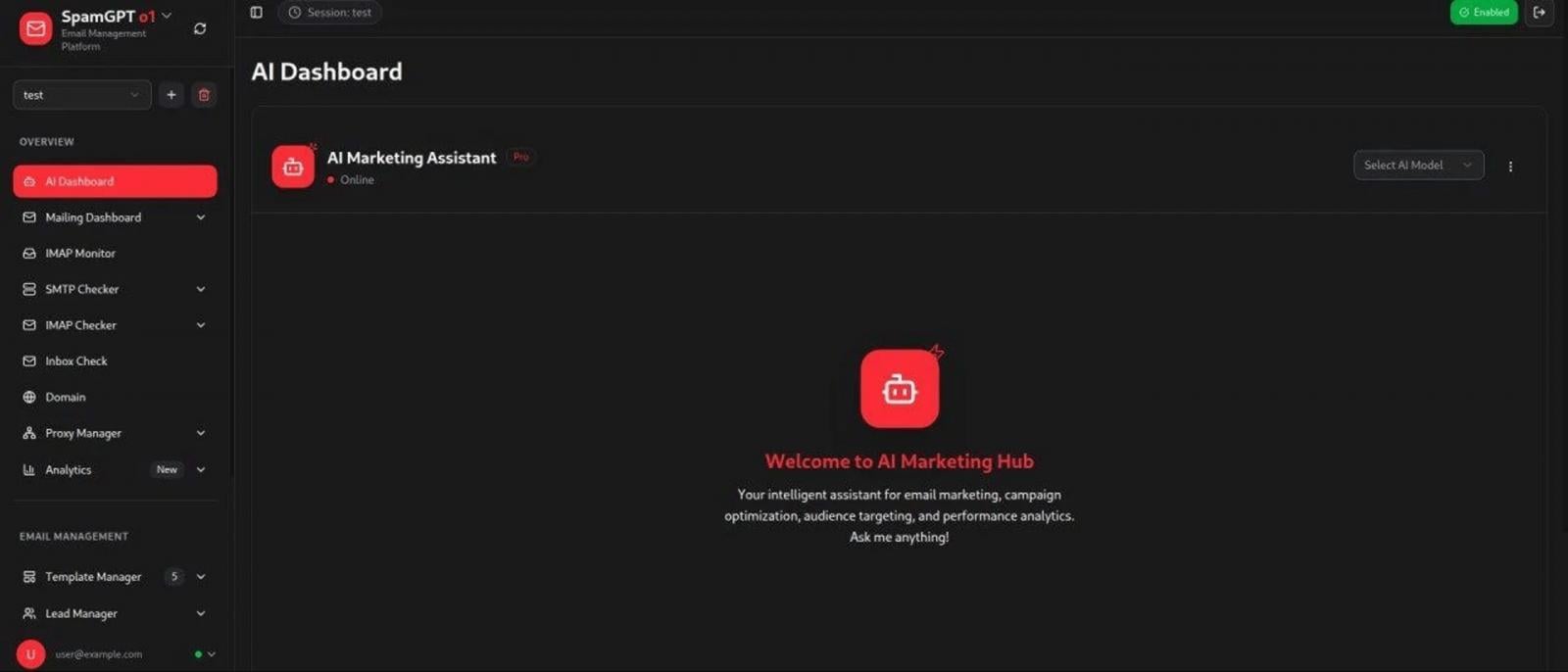 SpamGPT – AI pagrįsta sukčiavimo kampanijų kūrimo priemonė