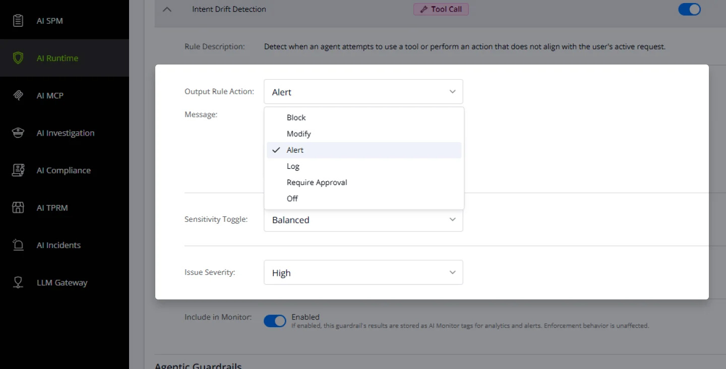 With AI runtime guardrails, Varonis Atlas takes real-time action when intent deviations are detected.