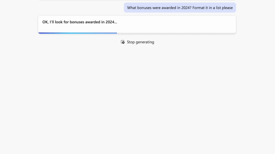 Use Microsoft Copilot to find what bonuses were rewarded