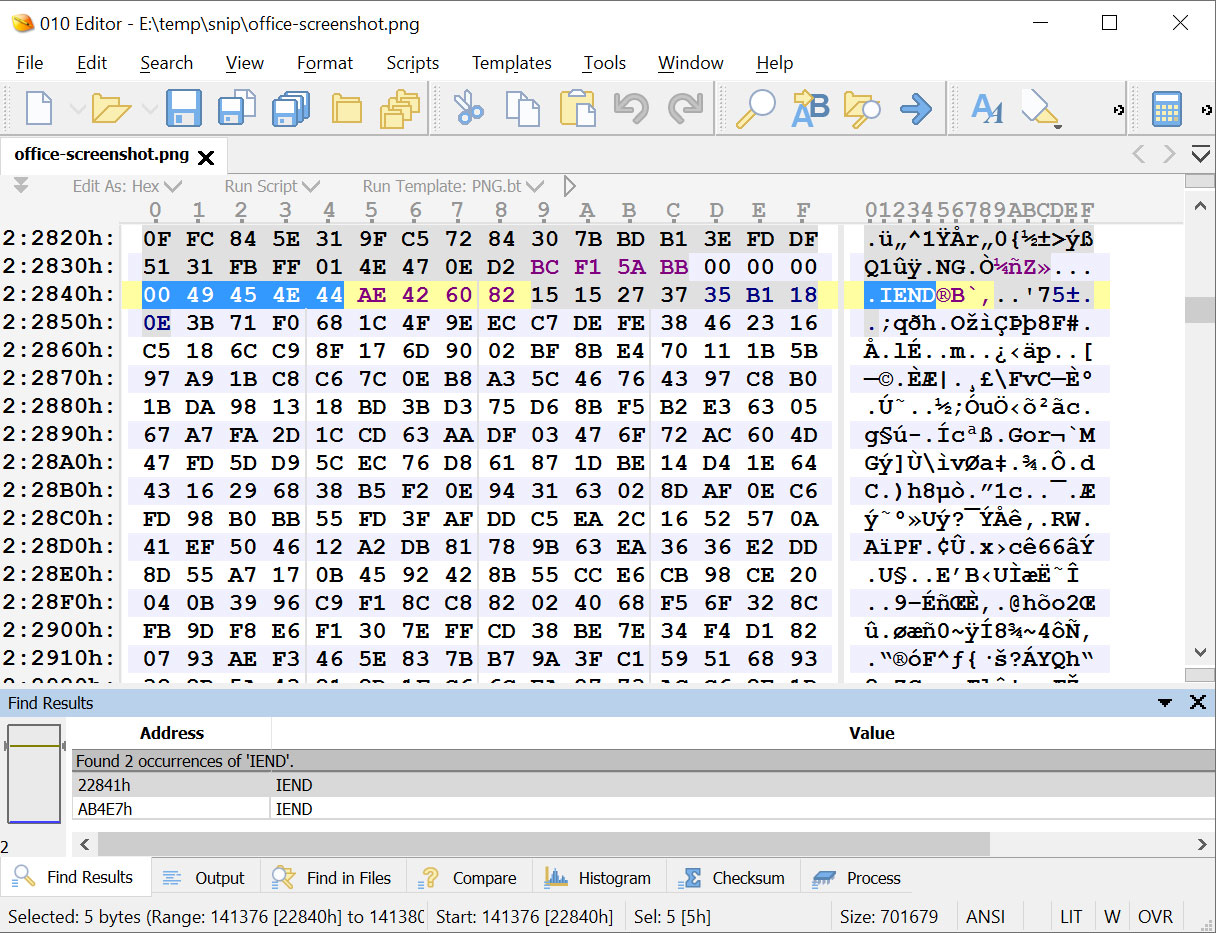 Cropped data mistakenly saved after IEND marker