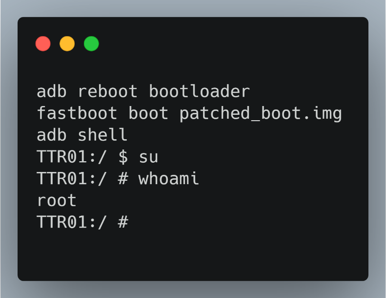 Gaining root access via the modified boot image