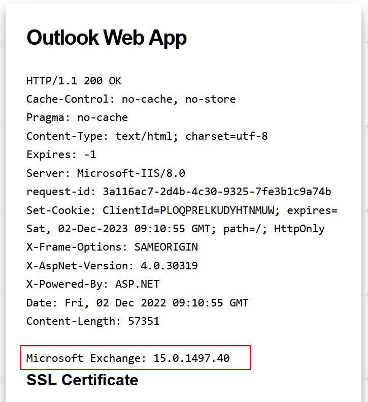 Shodan search query showing unpatched Microsoft Exchange Servers