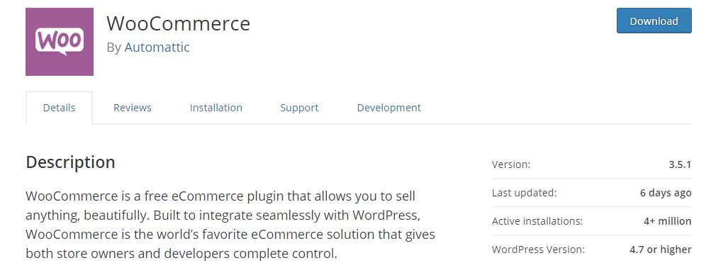 WooCommerce Plugin Page