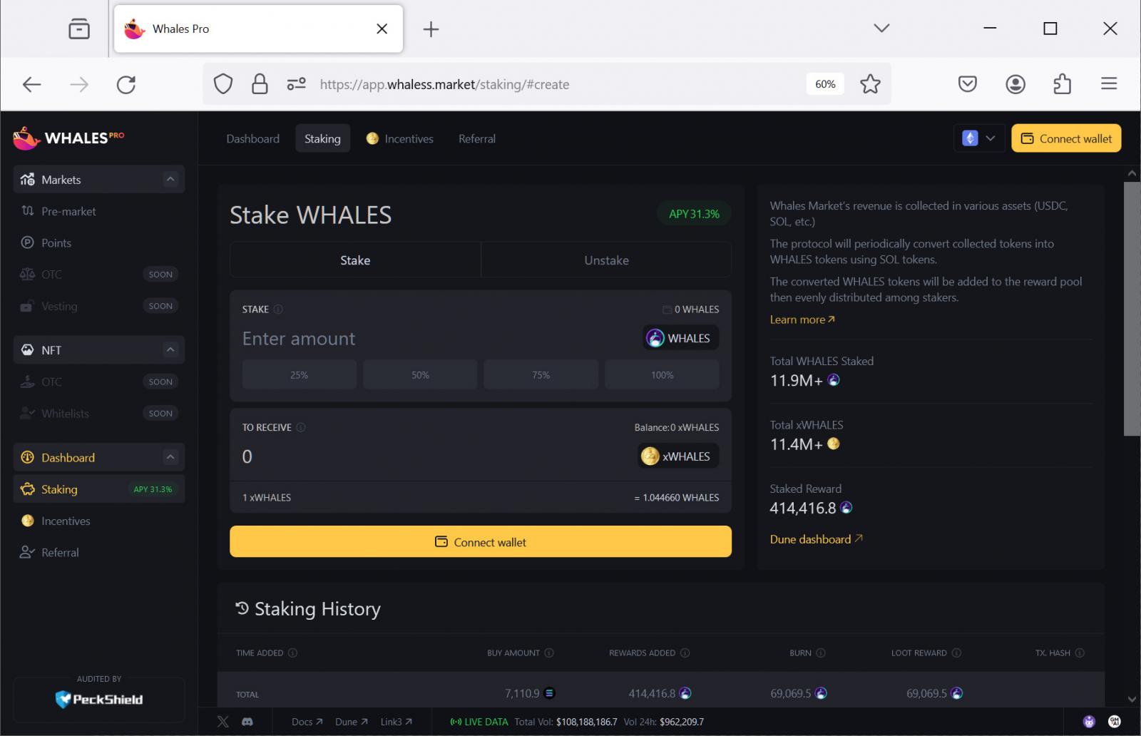 Whales Market phishing site